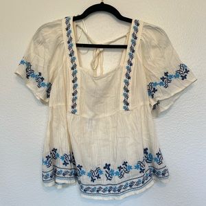 NWT cream floral top